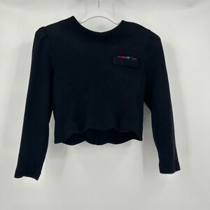 Womens Vintage Cropped Cardigan‎ Top Size S Old Money Minimalist Back Button